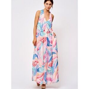 Ciebon Cece Floral Print Jaquard  Maxi Dress